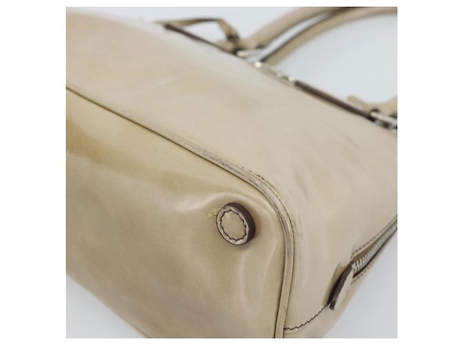 Borsa PRADA in pelle vernice beige argento Auth 190075A - vista 10