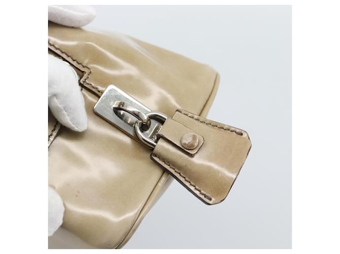 Borsa PRADA in pelle vernice beige argento Auth 190075A - vista 14