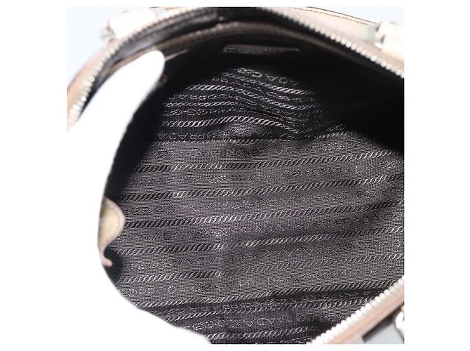 Borsa PRADA in pelle vernice beige argento Auth 190075A - vista 19