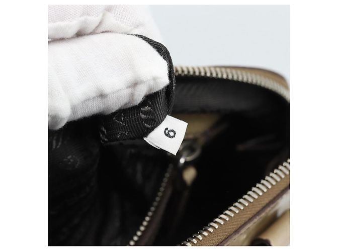Borsa PRADA in pelle vernice beige argento Auth 190075A - vista 24