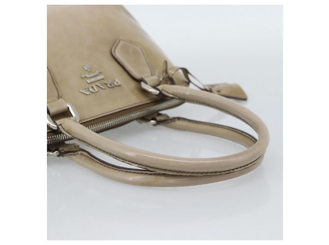 Borsa PRADA in pelle vernice beige argento Auth 190075A - vista 7