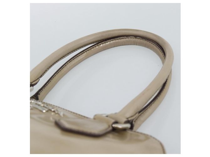 Borsa PRADA in pelle vernice beige argento Auth 190075A - vista 8