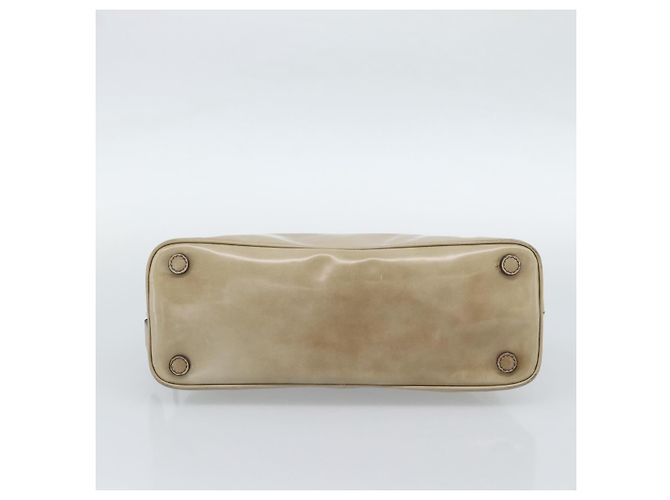 Borsa PRADA in pelle vernice beige argento Auth 190075A - vista 9