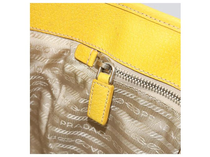 PRADA Tote Bag Canvas Beige Silber Auth 189498A - Ansicht 20