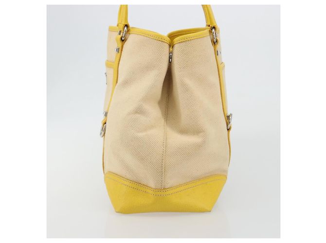 PRADA Tote Bag Canvas Beige Silber Auth 189498A - Ansicht 5