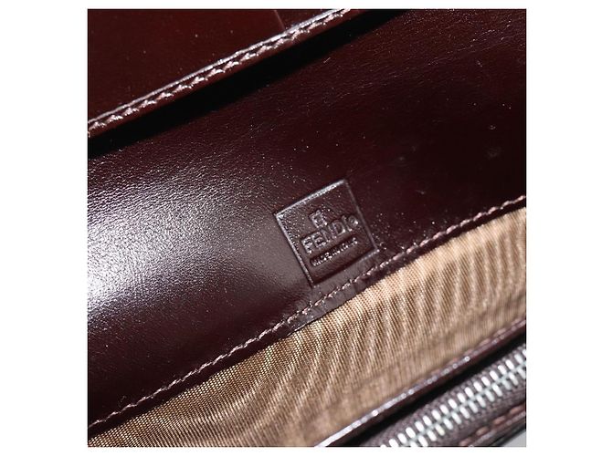 FENDI Cartera Bifold de Lona Zucca Negro Marrón Auth am11958V Castaño - vista 13