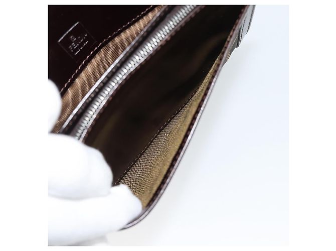 FENDI Cartera Bifold de Lona Zucca Negro Marrón Auth am11958V Castaño - vista 21