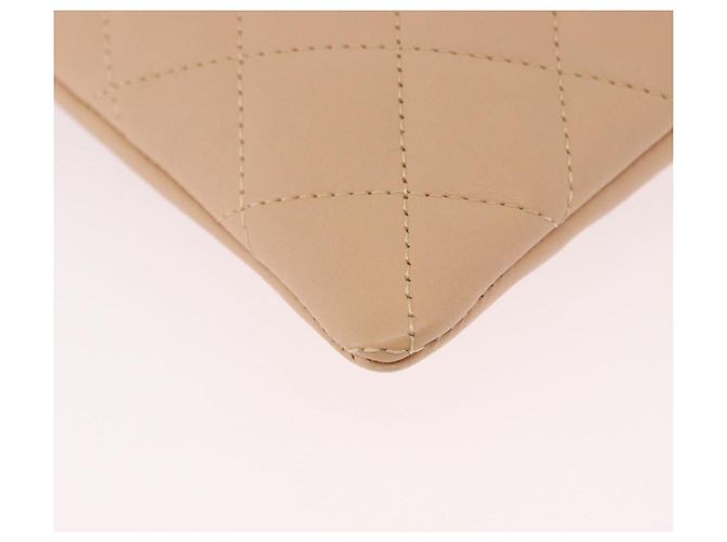 CHANEL Cambon Line Matelasse Shoulder Bag Pelle Beige Argento CC Auth 189889A - vista 12