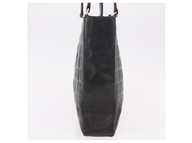 CHANEL Choco Bar Tote Bag Lammleder Schwarz Gold CC Authentisch 189862 Golden - Ansicht 4