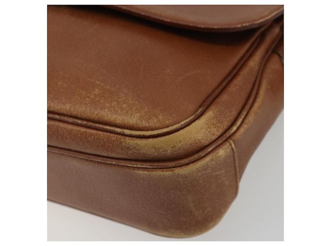 Borsa a Spalla Burberry in Pelle Marrone e Oro Auth ep14974 D'oro - vista 10