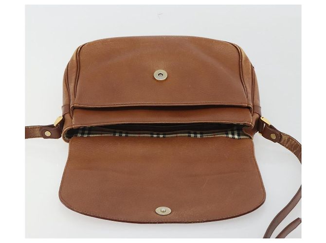 Borsa a Spalla Burberry in Pelle Marrone e Oro Auth ep14974 D'oro - vista 15