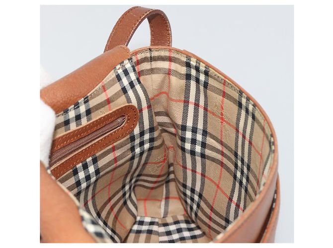 Borsa a Spalla Burberry in Pelle Marrone e Oro Auth ep14974 D'oro - vista 17