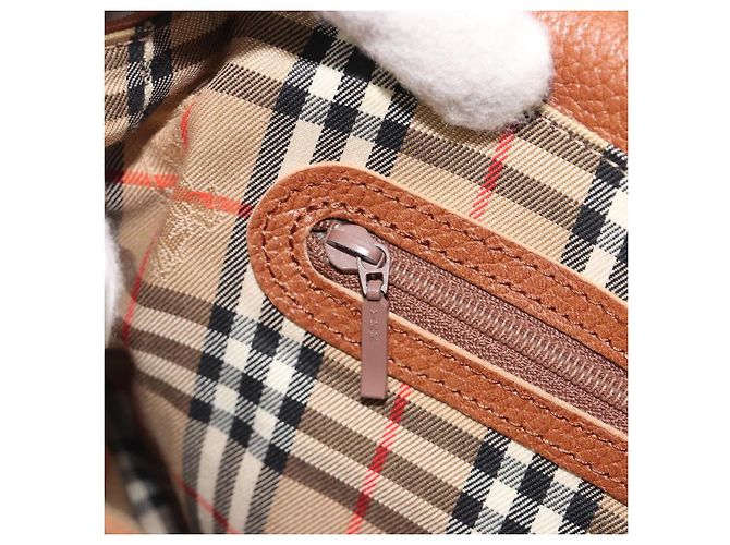 Borsa a Spalla Burberry in Pelle Marrone e Oro Auth ep14974 D'oro - vista 19