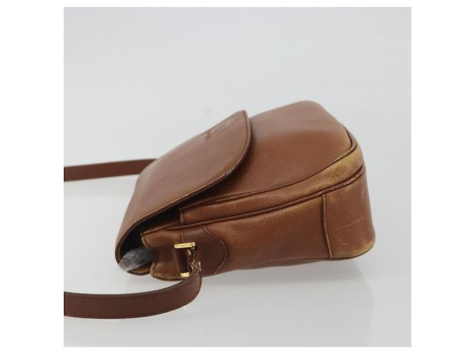 Borsa a Spalla Burberry in Pelle Marrone e Oro Auth ep14974 D'oro - vista 5