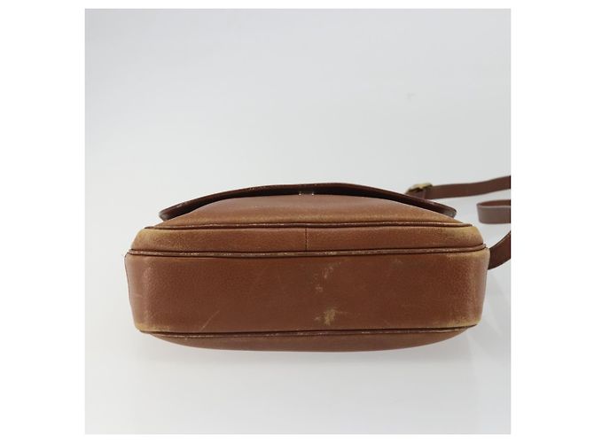 Borsa a Spalla Burberry in Pelle Marrone e Oro Auth ep14974 D'oro - vista 9