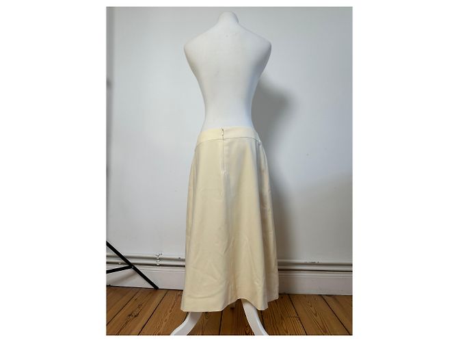 Céline Gonna vintage Celine in misto cotone Crema L Beige - vista 14