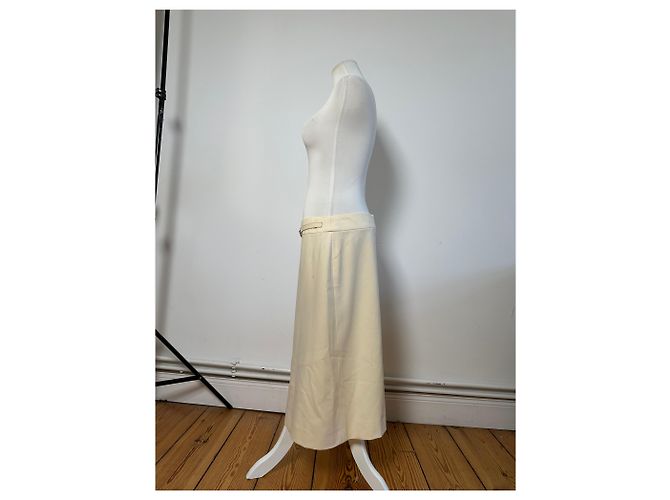 Céline Gonna vintage Celine in misto cotone Crema L Beige - vista 2
