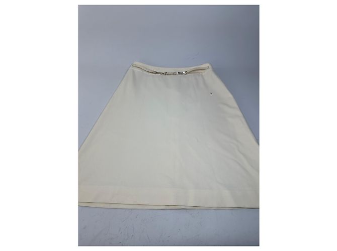 Céline Gonna vintage Celine in misto cotone Crema L Beige - vista 4