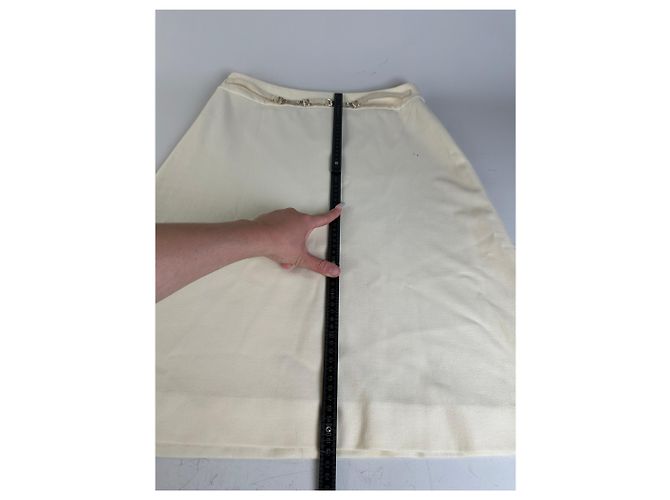 Céline Gonna vintage Celine in misto cotone Crema L Beige - vista 6