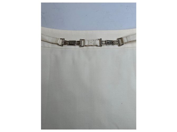 Céline Gonna vintage Celine in misto cotone Crema L Beige - vista 8