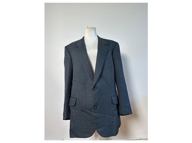 Vintage Dior Men's Wool Blend Blazer Dark Grey XL - view 11