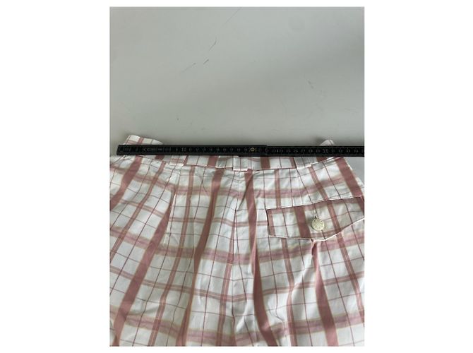 Chloé Vintage Chloe Wide Leg Hose Weiß Rosa S - Ansicht 11
