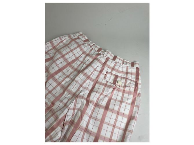 Chloé Vintage Chloe Wide Leg Hose Weiß Rosa S - Ansicht 12