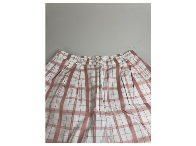 Chloé Vintage Chloe Wide Leg Hose Weiß Rosa S - Ansicht 13