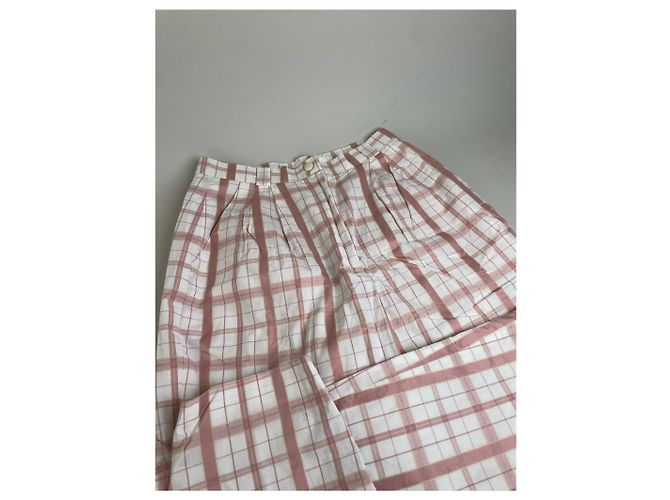 Chloé Vintage Chloe Wide Leg Hose Weiß Rosa S - Ansicht 14
