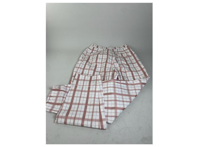 Chloé Vintage Chloe Wide Leg Hose Weiß Rosa S - Ansicht 2