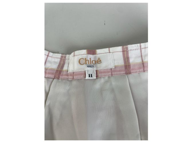 Chloé Vintage Chloe Wide Leg Hose Weiß Rosa S - Ansicht 3