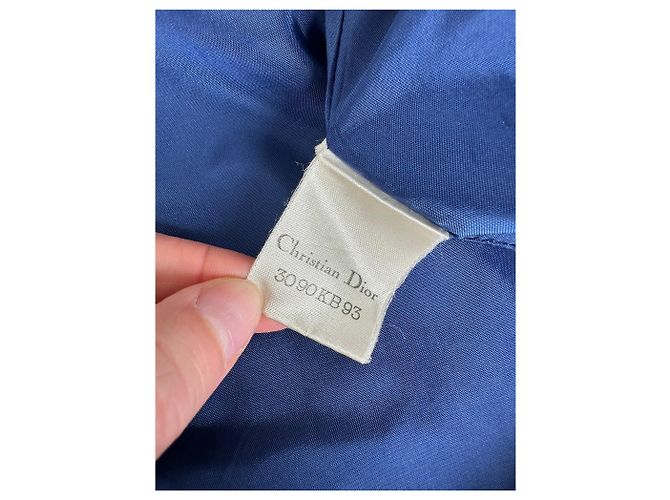 Vintage Dior Checked Wool Blend Blazer Blue L Navy blue - view 8