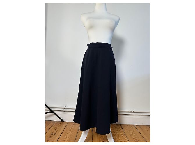 Chloé Vintage Chloe Wollmischung Rock Navy L Marineblau - Ansicht 12