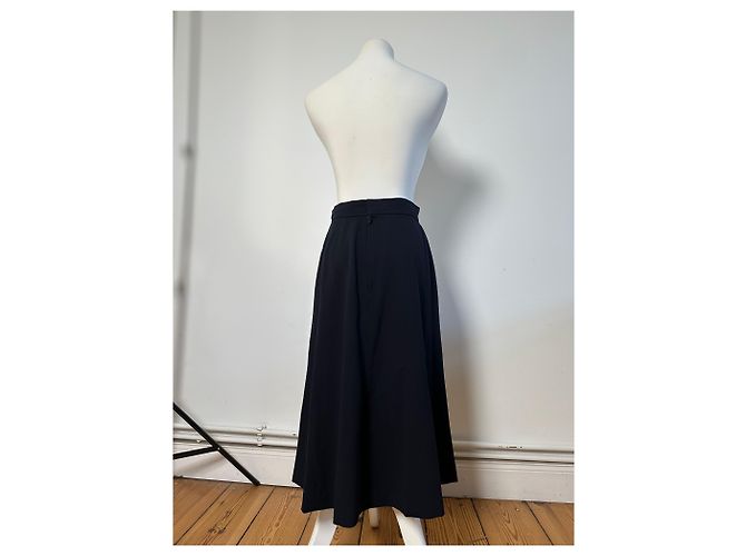 Chloé Vintage Chloe Wollmischung Rock Navy L Marineblau - Ansicht 13