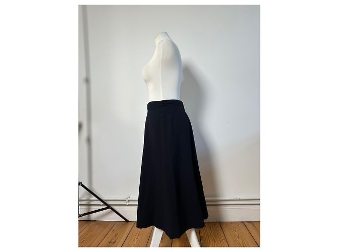 Chloé Vintage Chloe Wollmischung Rock Navy L Marineblau - Ansicht 2