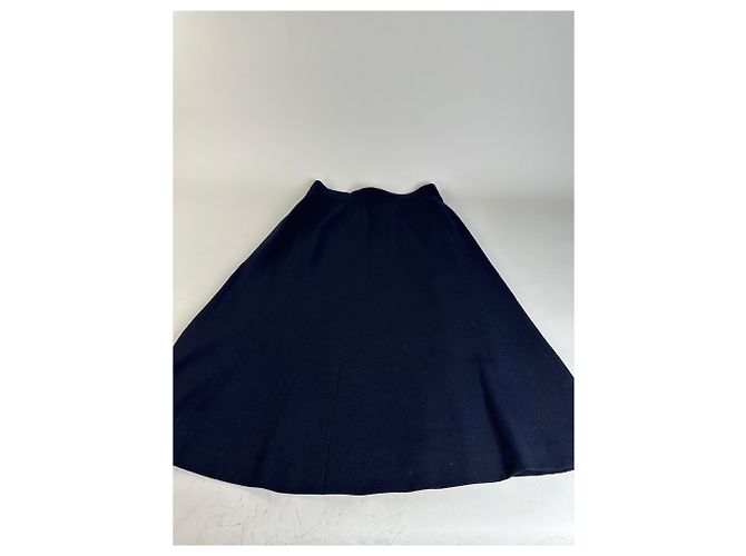 Chloé Vintage Chloe Wollmischung Rock Navy L Marineblau - Ansicht 4