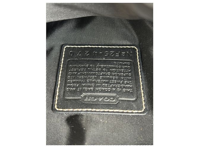 Vintage Coach Canvas Umhängetasche Beige Schwarz Silber - Ansicht 5