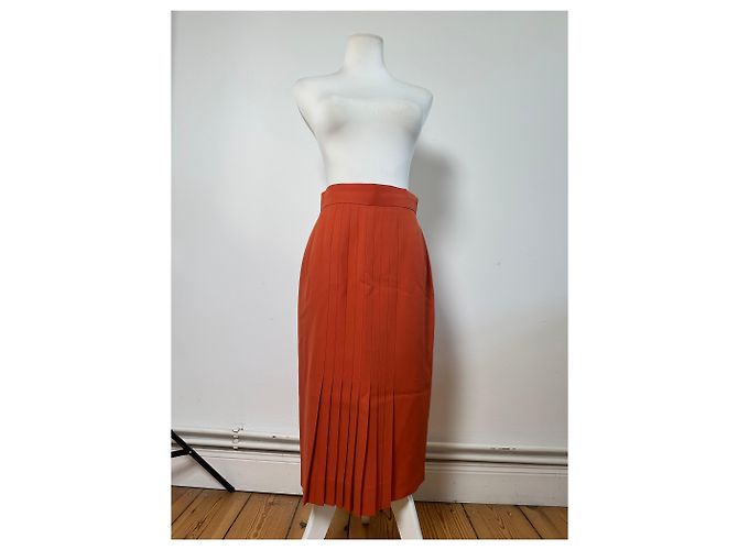 Vintage Dior Wool Skirt Rust L Red - view 12