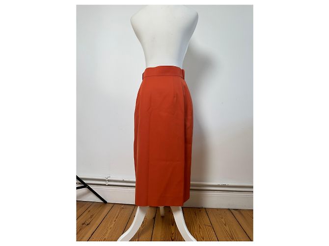Vintage Dior Wool Skirt Rust L Red - view 13