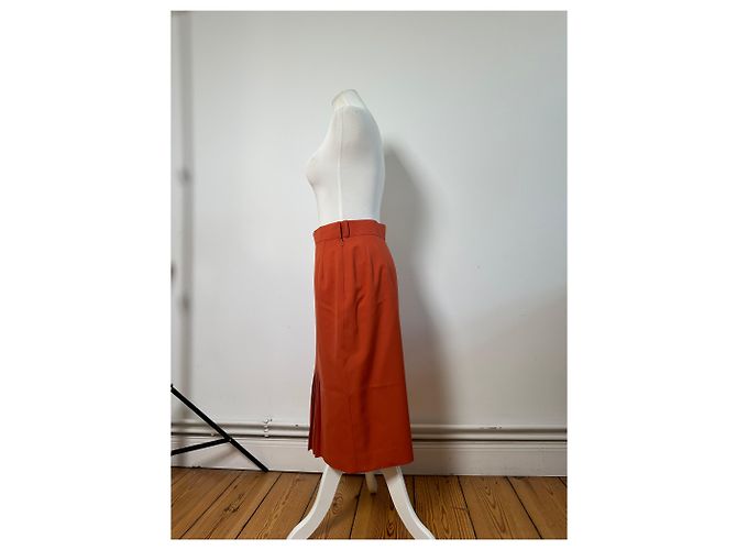 Vintage Dior Wool Skirt Rust L Red - view 2