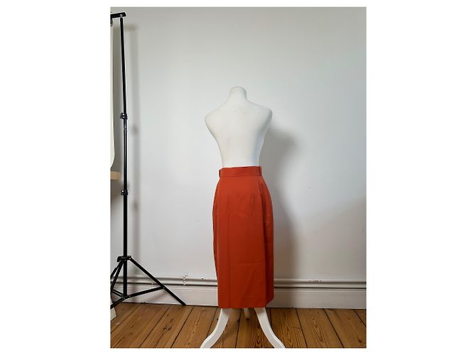 Vintage Dior Wool Skirt Rust L Red - view 3