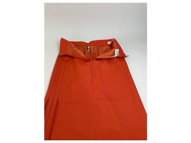 Vintage Dior Wool Skirt Rust L Red - view 7
