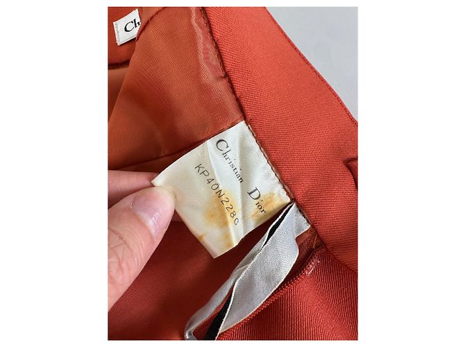 Vintage Dior Wool Skirt Rust L Red - view 9