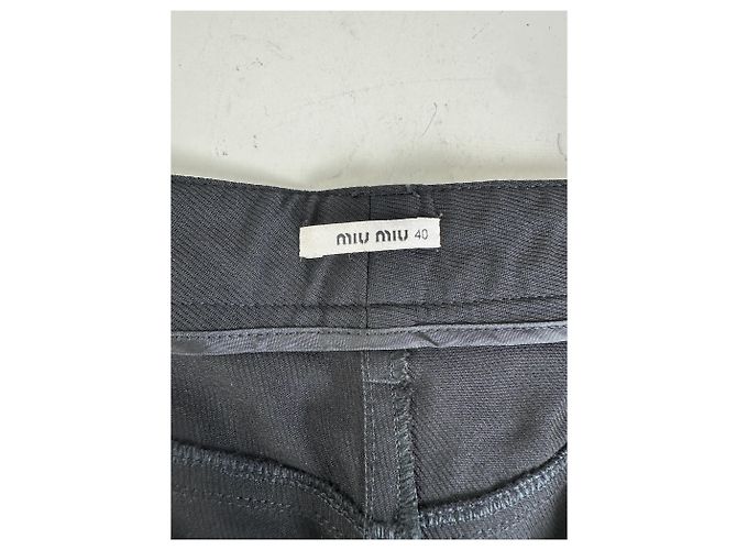 Vintage Miu Miu Baumwollmischung Hose Schwarz M - Ansicht 11