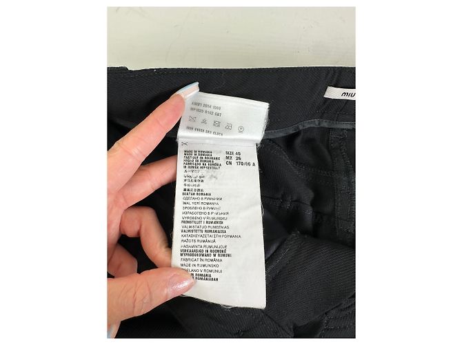 Vintage Miu Miu Baumwollmischung Hose Schwarz M - Ansicht 13