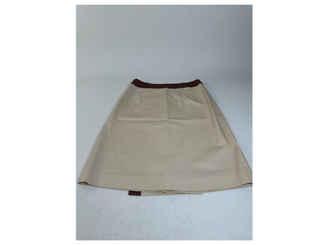 Gonna in seta vintage Balenciaga beige e marrone M - vista 5