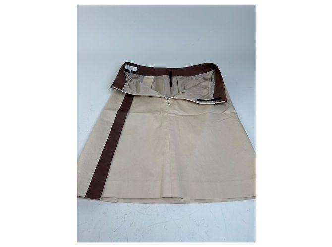 Gonna in seta vintage Balenciaga beige e marrone M - vista 8