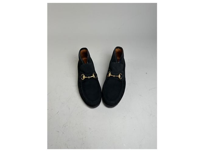 Stivaletti in scamosciato vintage Gucci neri e oro EU35 Nero - vista 2
