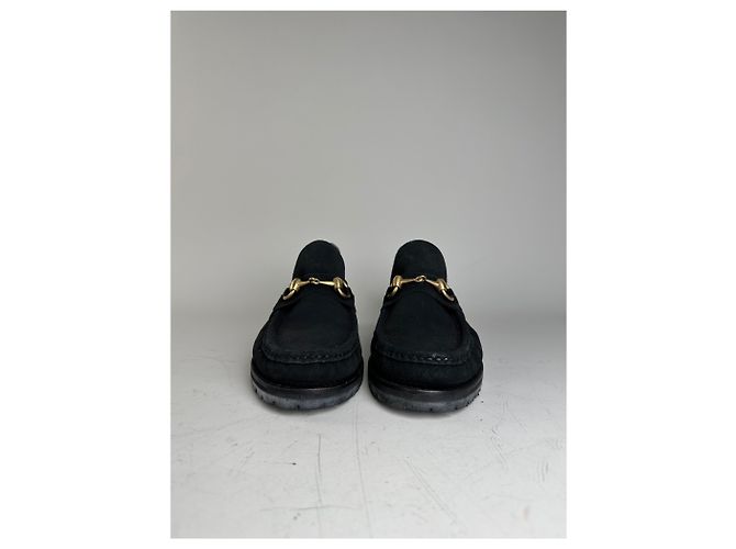 Stivaletti in scamosciato vintage Gucci neri e oro EU35 Nero - vista 4