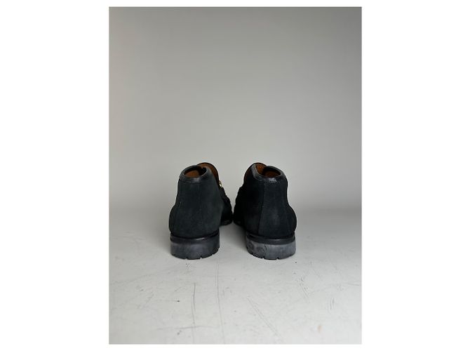 Stivaletti in scamosciato vintage Gucci neri e oro EU35 Nero - vista 5